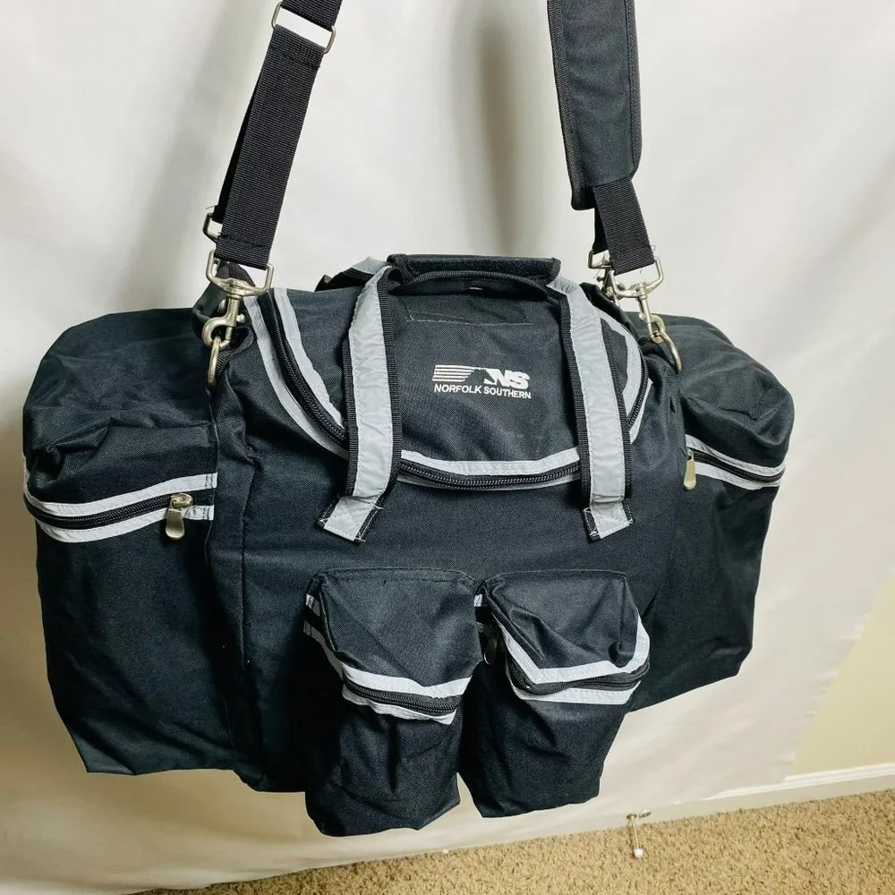 Fitness large bag black 30”x12”x12” With 8 different sizes pockets NEW
